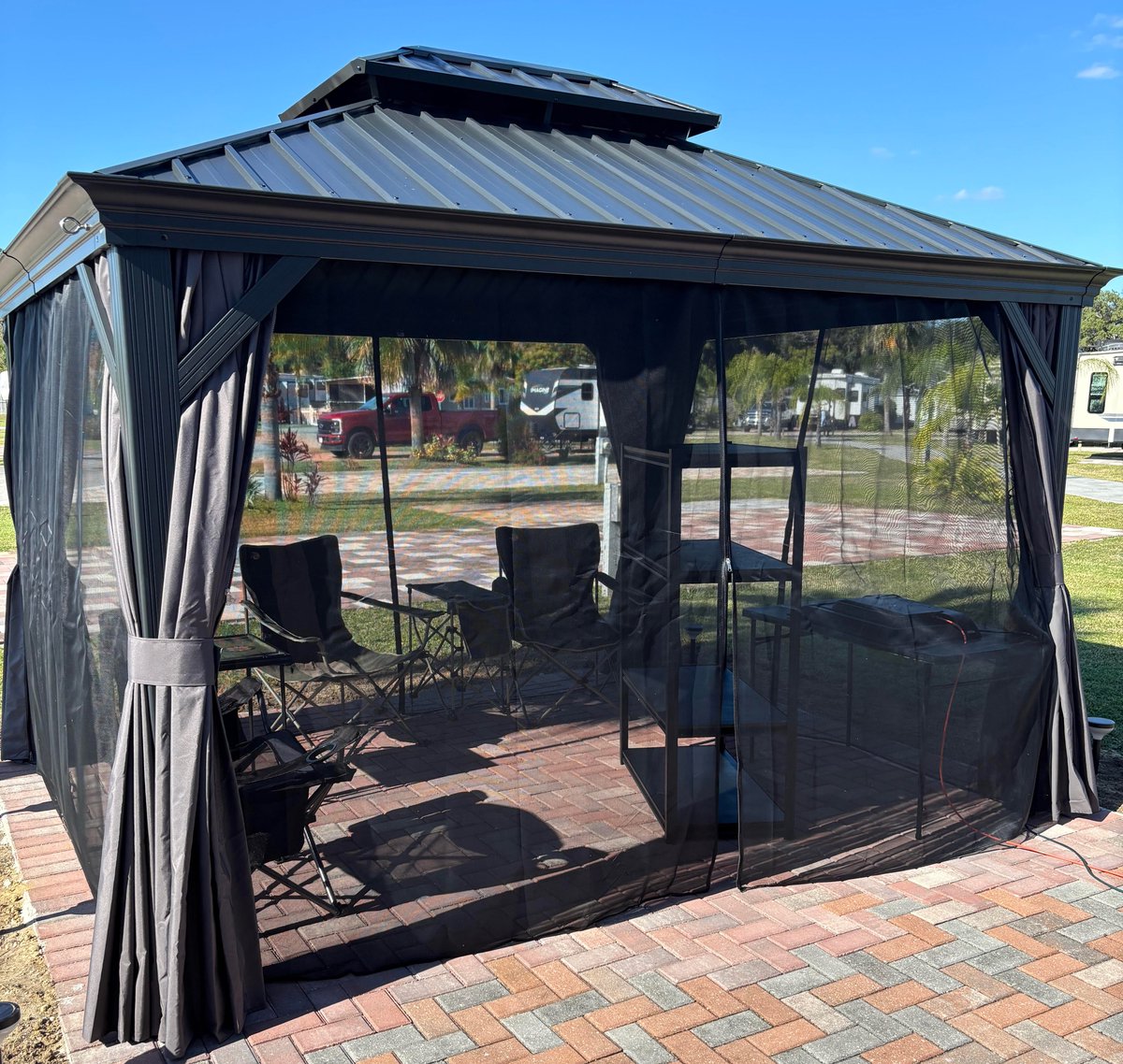Purple Leaf Hardtop pavillon 3,65 x 3 m - gris luxe
