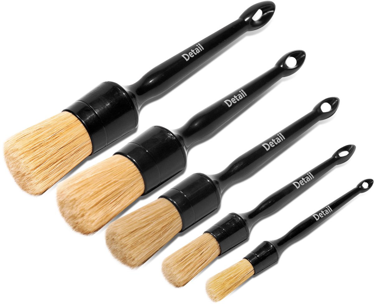 Detail NB - Natural Brush Set - Detailing Kwasten - Auto Reiniging Borstels - Interieur borstels