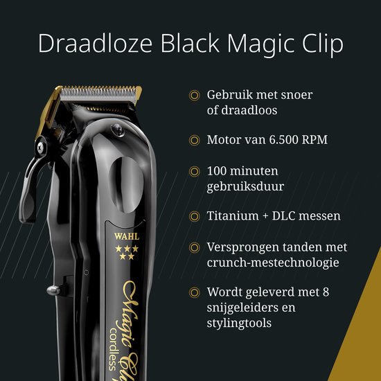 Wahl Magic Clip Cordless Tondeuse - 100 min gebruikstijd - Zwart | bol