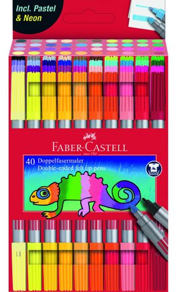Faber-Castell viltstiften set - 2 schrijfpunten - 40 kleuren - FC-151140 — afbeelding 4
