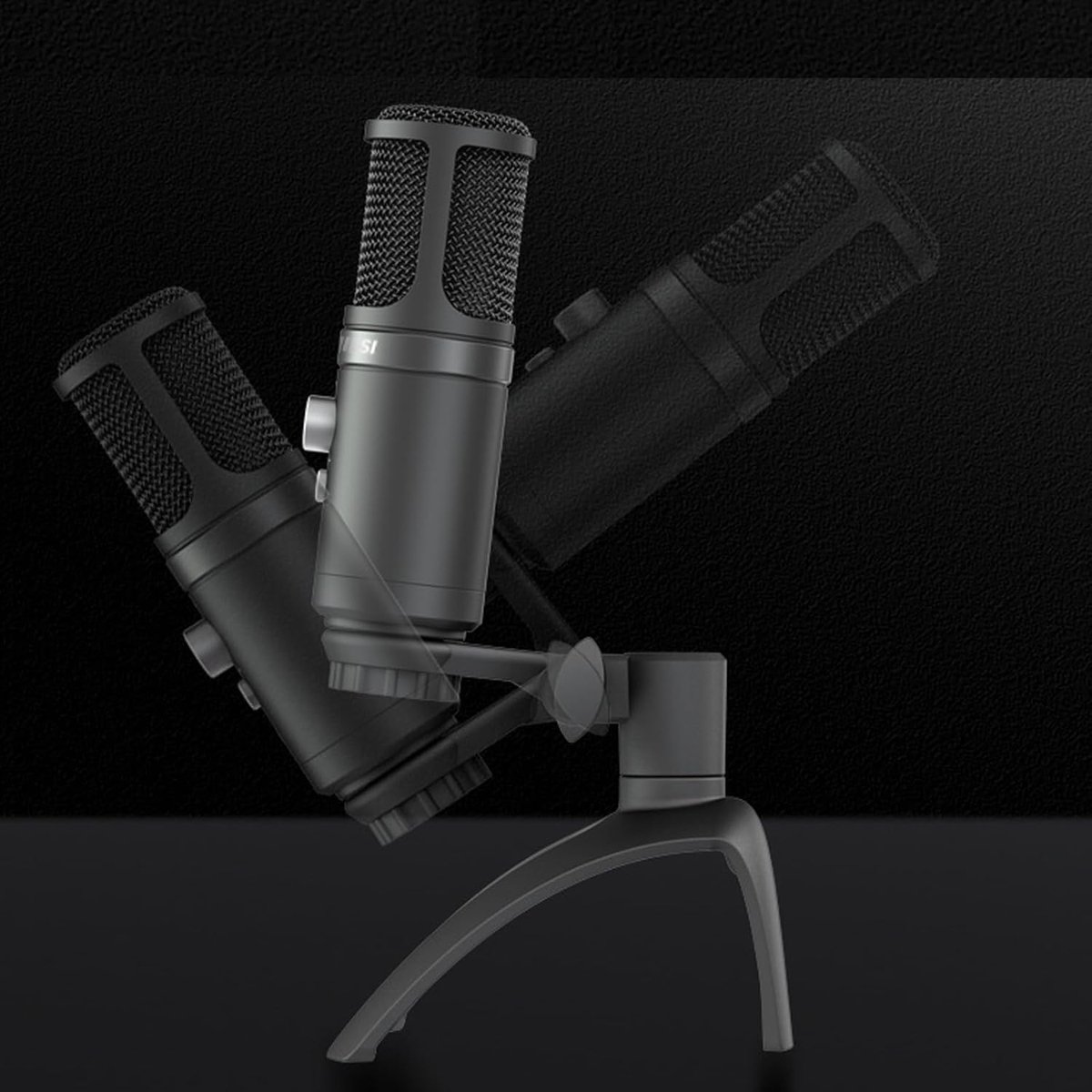 USB Microfoon - Studio Microfoon - Professionele Opnames - Volledig Metalen Constructie - 150 x 145 x 170 mm - Zwart