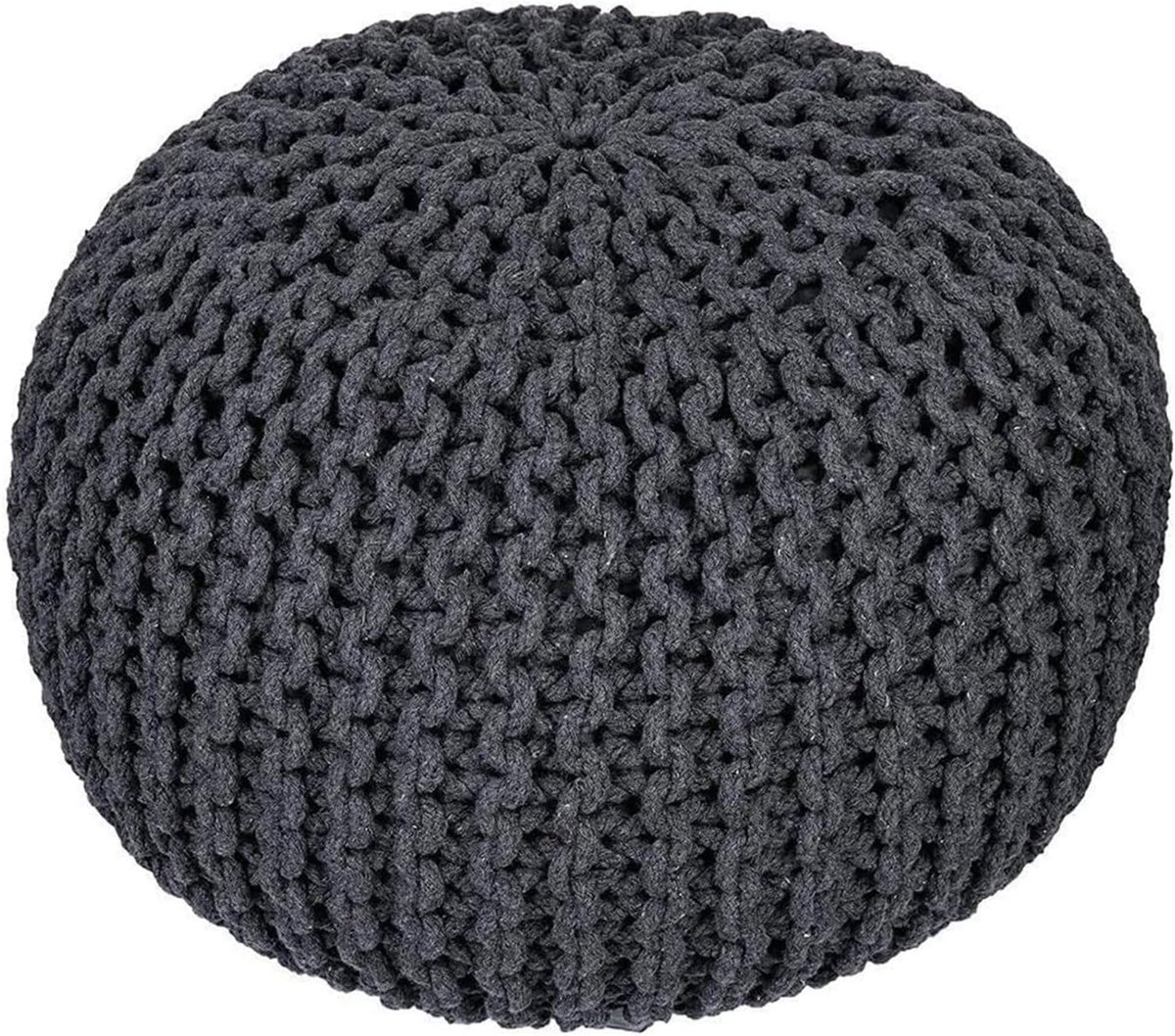 Ronde Poef - Voetenbank Zitzak - Ontspannen Zitten - Handgemaakt Gevlochten Design - 50 x 50 x 40 cm
