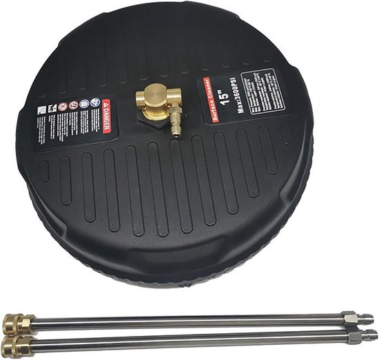 Oppervlaktereiniger - Terrasreiniger - Vloeren Reinigen - 3600 PSI - 38 CM - Zwart van Merkloos	 — afbeelding 4