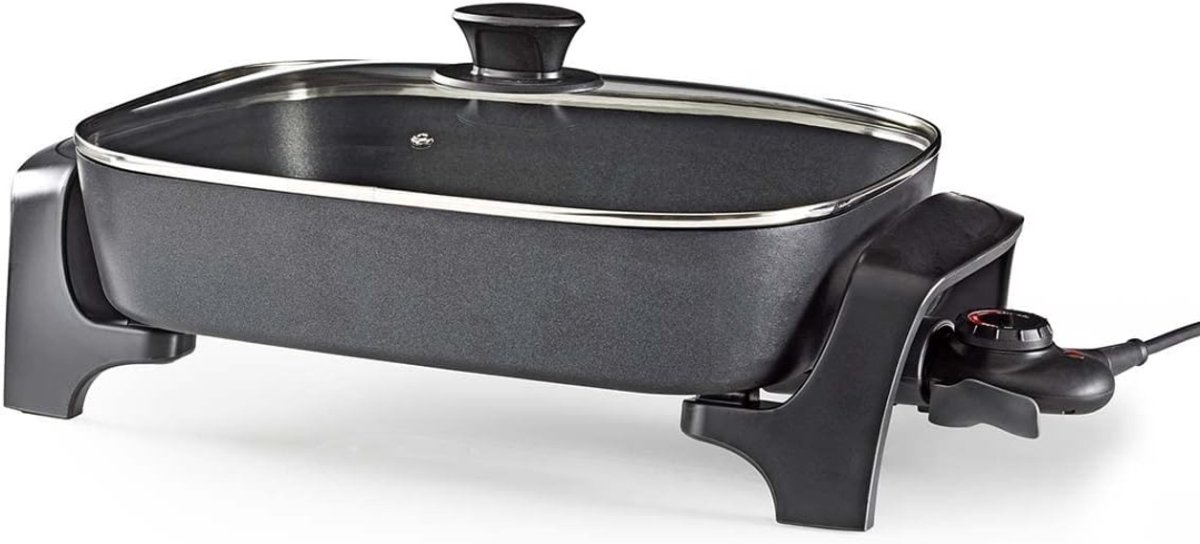 MIRA® Partypan -Airfryer -Hapjespan - makkelijke schoon te maken - Diameter 32 cm - Zwart- 50cm x 23cm x 31cm