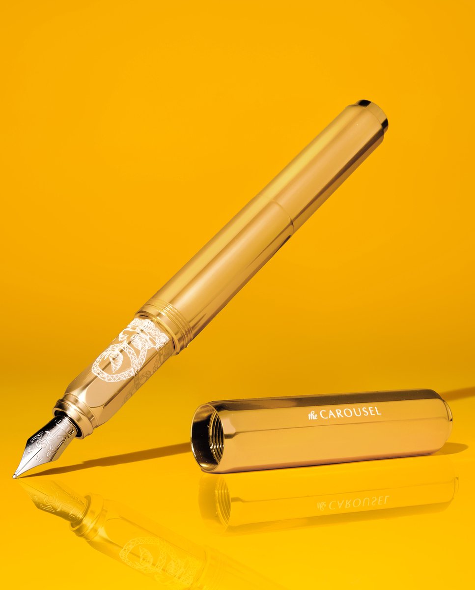 Ferris Wheel Press | Aluminum Carousel Fountain(vul)Pen - Plaited Gold Tress