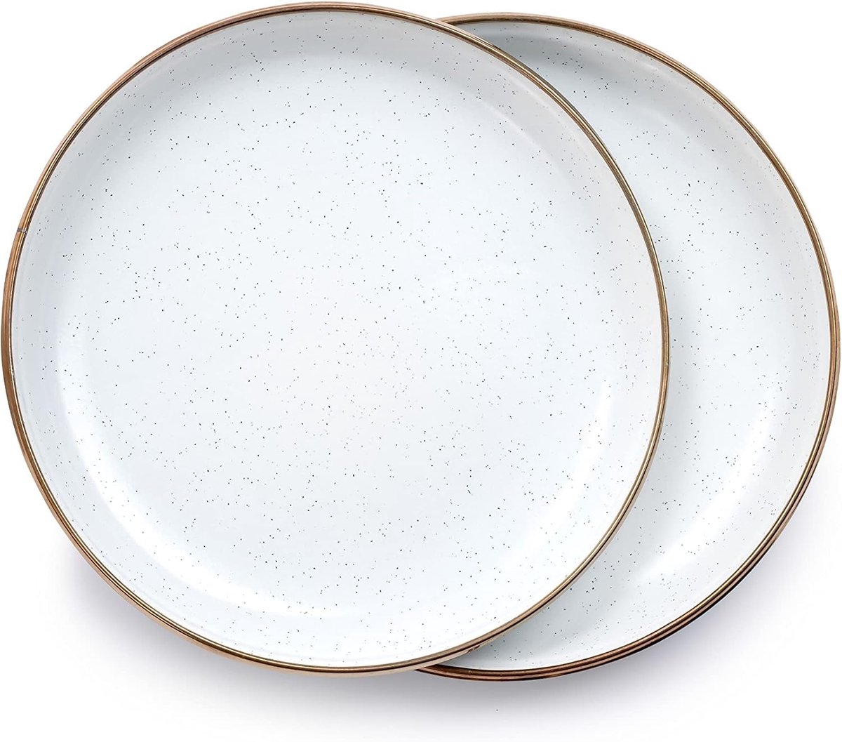 Saladeborden Emaille - Dinerborden Keuken - Buiten Eten - Set van 2 - 20.5 cm - Eierschaal