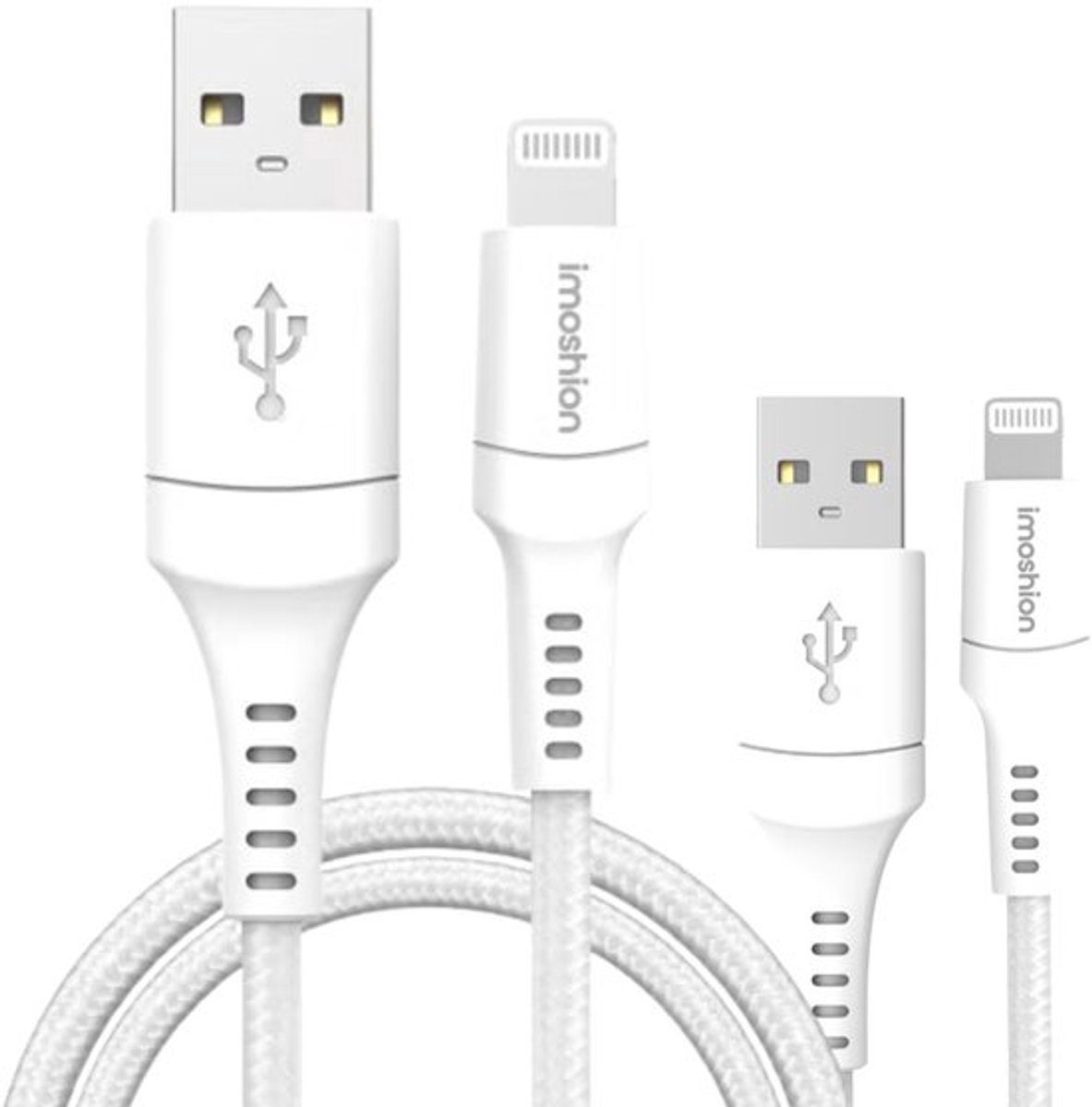 imoshion Kabel Duopack - Geschikt voor Lightning naar USB A - 0,25 meter - Wit