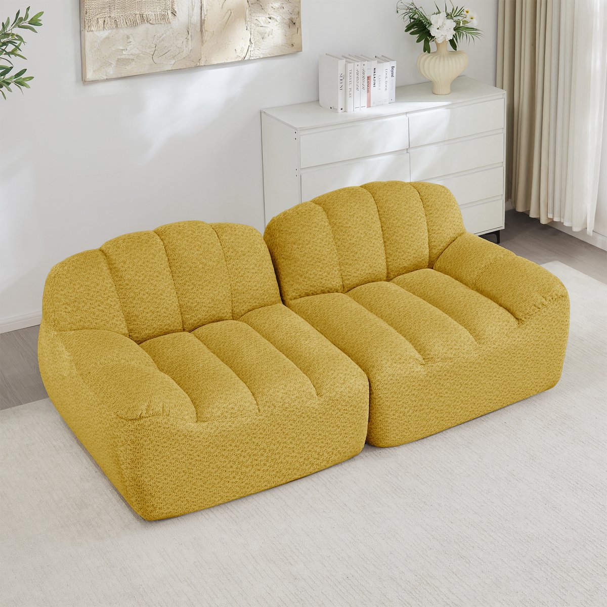 STILVORA Sofa - Modulaire 2-Zits Met Ottoman - Ergonomisch En Montagevrij - Voor Woonkamer