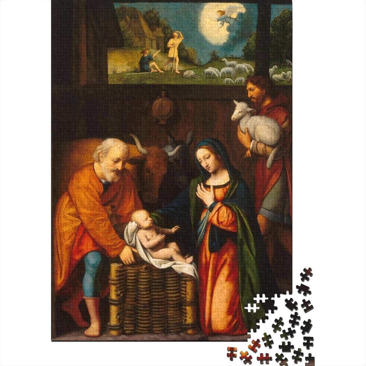 Houten Puzzel - 1000 Stukjes Puzzel - Familie Behendigheidspel - Recyclet Materiaal Dikke Stukken - 75 x 50 cm