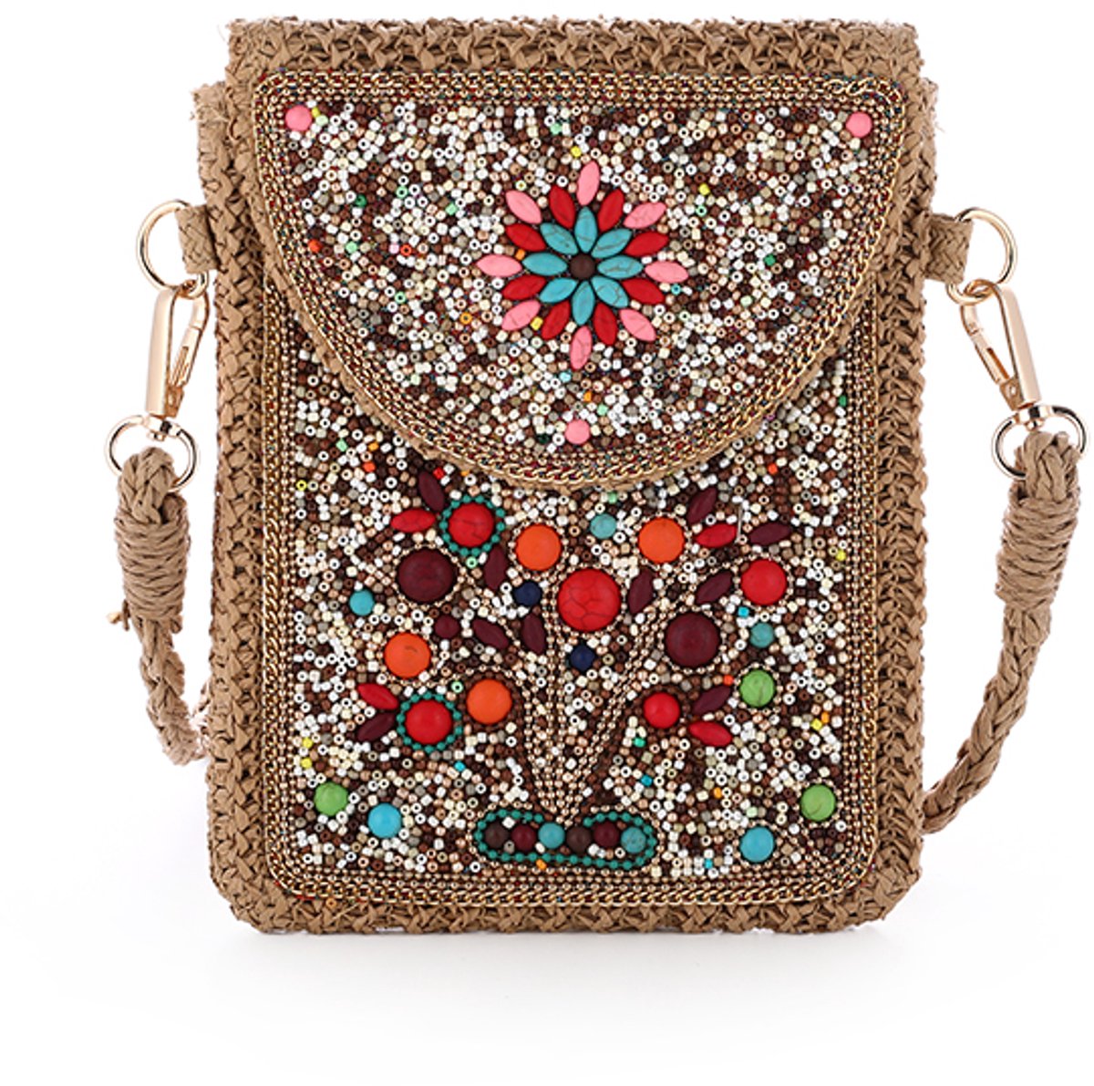 Telefoontasje Boho Beads - Mozaik - Multi - Red