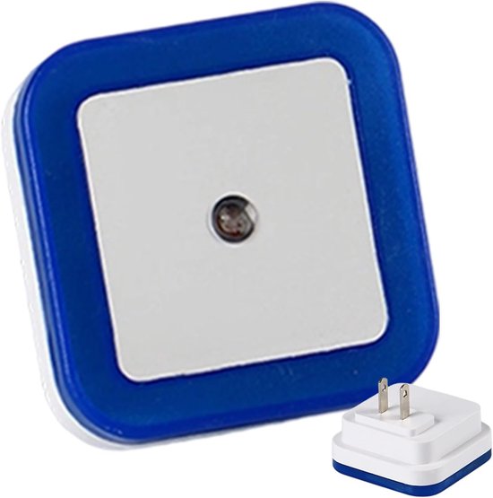 Nachtlampjes Stopcontact - Automatisch Aan - Veilige Verlichting - Schemer sensor - 4 x 7 cm - Blauw — afbeelding 5