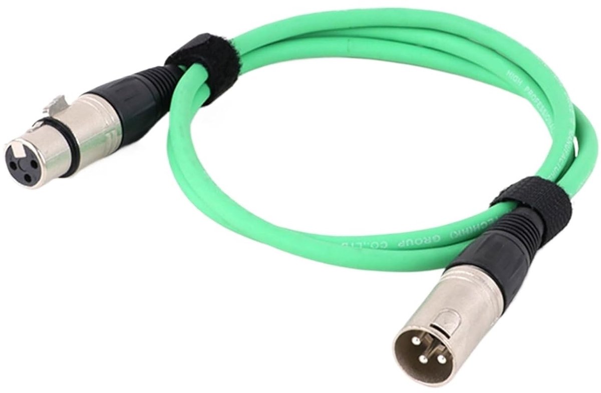 Audio Patchkabel - XLR Kabel - Microfoon Aansluiten - Symmetrische Verbinding - 1 Meter - Groen