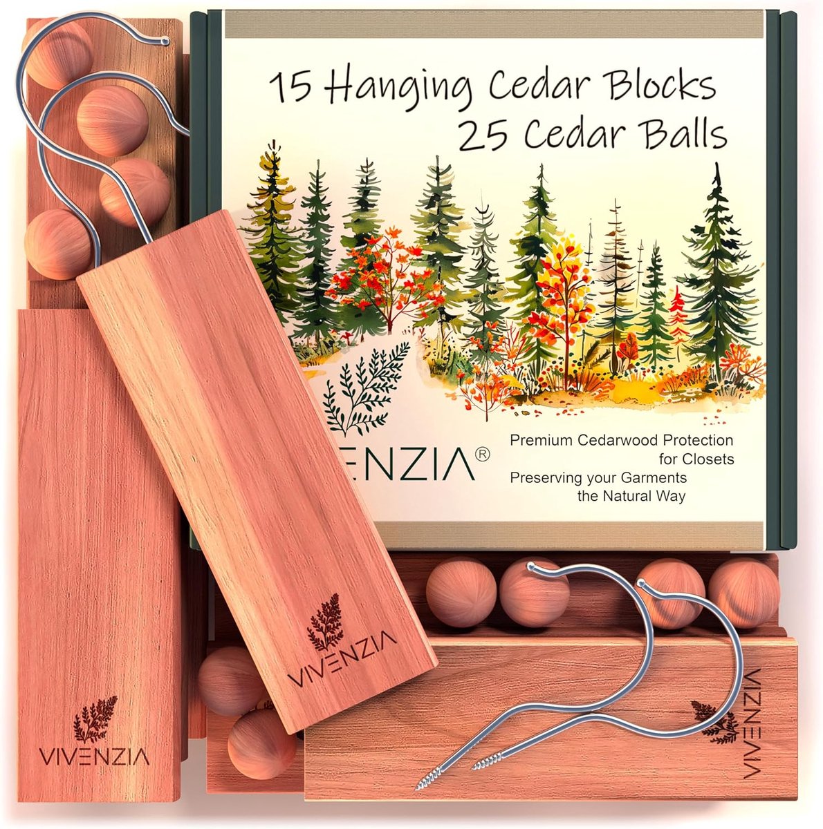 Cederblokken Kledingopslag - Cederballen Laden - Kasten Fris Houden - Natuurlijk Cederhout Aroma - 40 Stuks Set