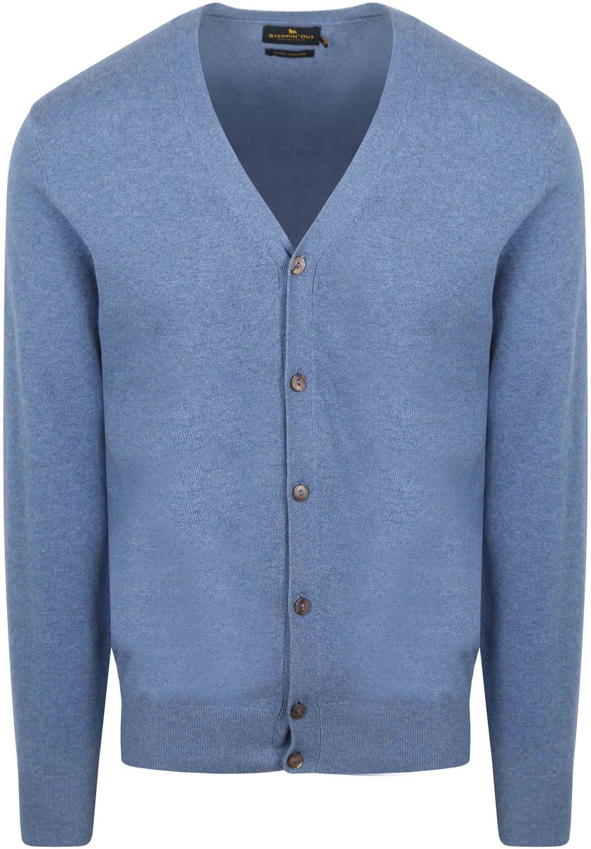 Steppin' Out Vest Cotton Cashmere Blauw - Maat XXL - Heren - Vest met rits voor Mannen