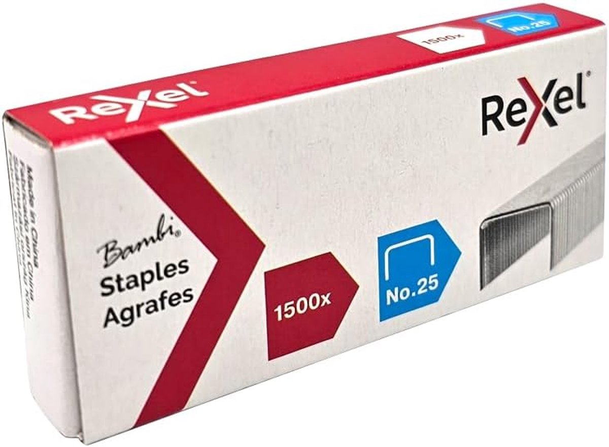 Rexel No. 25 Nietjes 4 mm 1500 stuks Zilver
