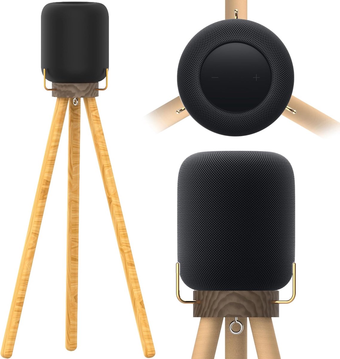 Echte houten luidsprekerstandaard voor HomePod 2 (2023) - Walnoot & beuken