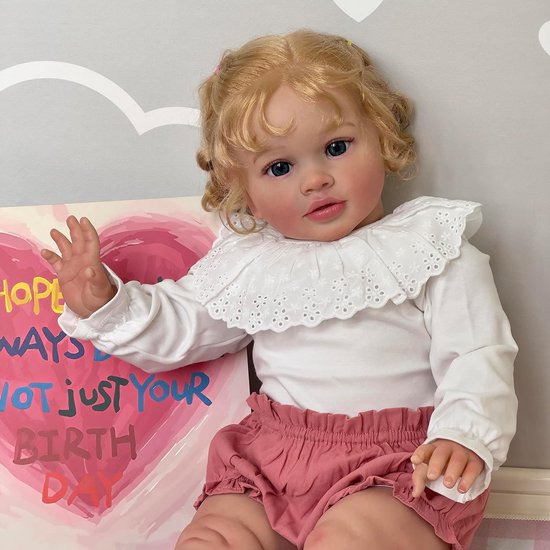 26 inch Realistische Reborn Baby Pop van Zacht Siliconen Vinyl - Handgemaakte Pasgeboren Baby Pop voor Kinderen - Perfect Cadeau voor Verjaardagen — afbeelding 3