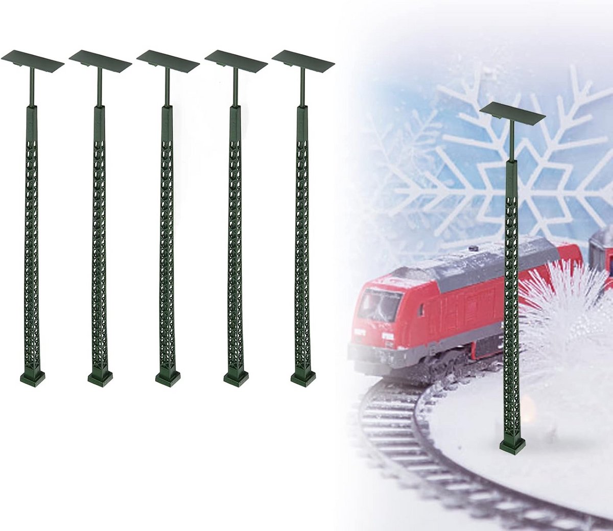 Modelspoorweg lichtmasten H0 schaal - 5 stuks