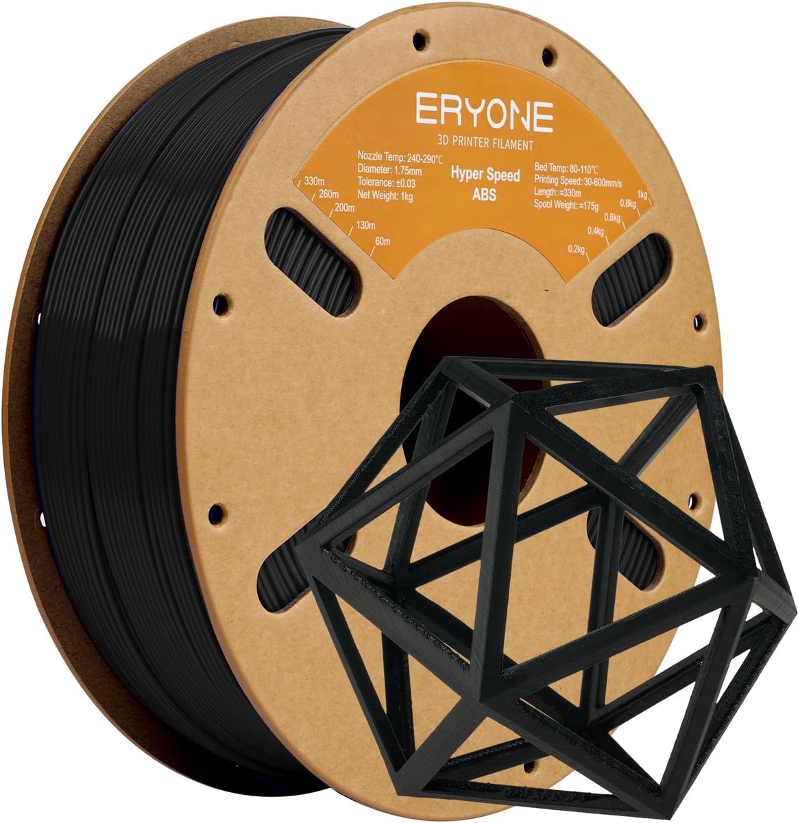 3D Print Materiaal - ABS Filament Spoel - Precisie Modellen Maken - Hoge Printsnelheid Tolerantie - 1.75mm 1KG - Zwart