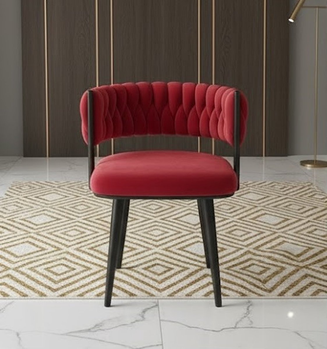 Moderne Ronde Eettafel Set 5 stuks voor 4 personen - Comfortabele Stoelen en Stijlvolle Houten Tafel - Minimalistisch Design voor Woonkamer, Keuken, Kantoor of Ontvangstruimte - Casa Serena