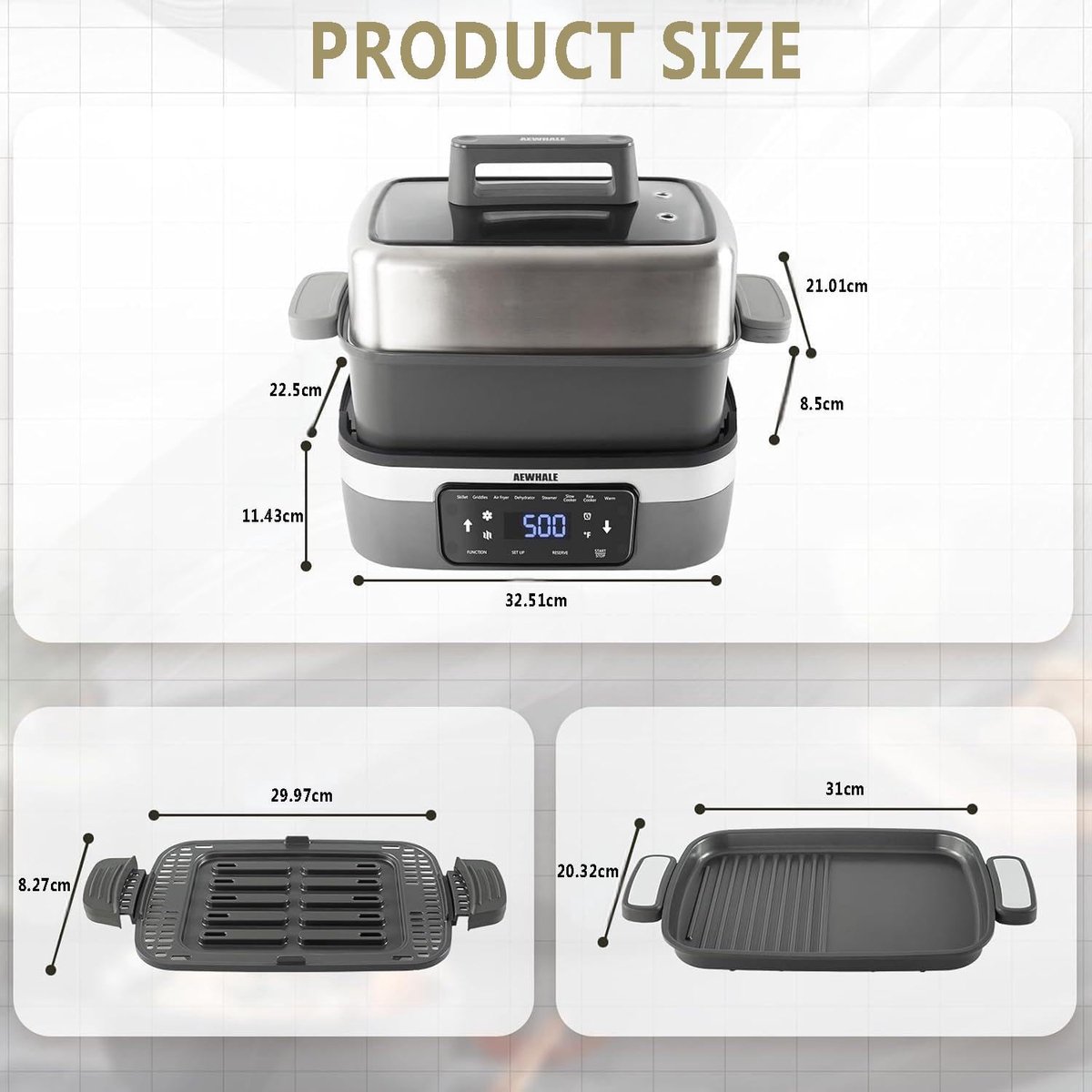 8-in-1 Multicooker met Airfryer, Rijstkoker en Slowcooker Functies – foto 4