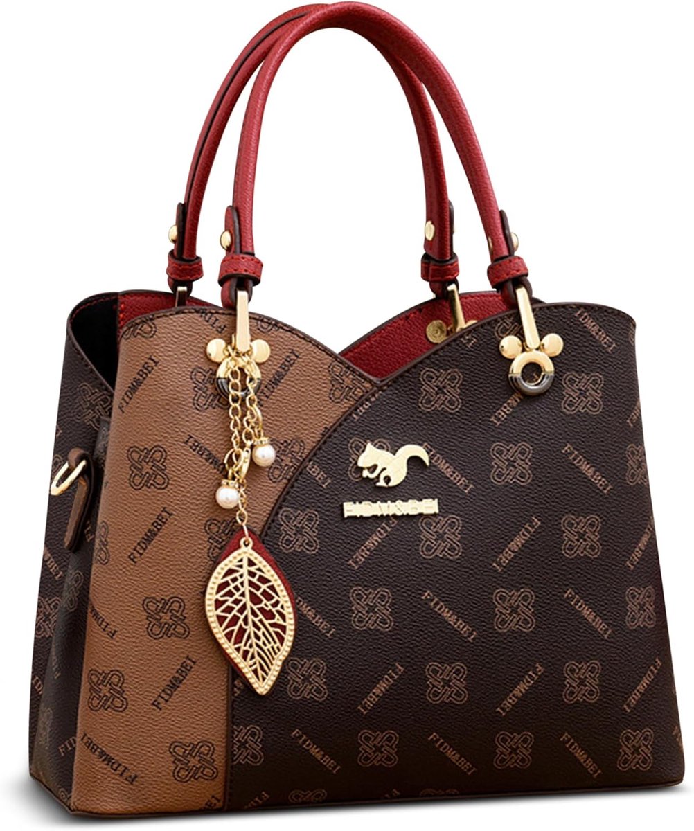 Elegante Dames Schoudertas met Hanger en Print - PU-leer