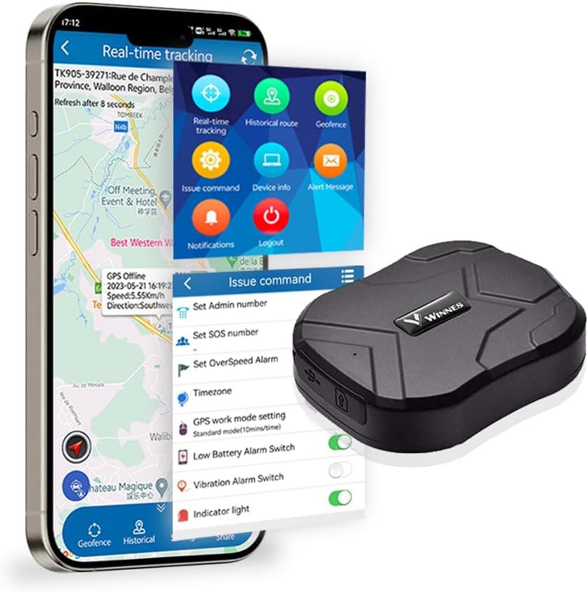 Real-time GPS Tracker Auto & Motorfiets met Sterke Magneet - Anti-diefstal en Lokalisatie
