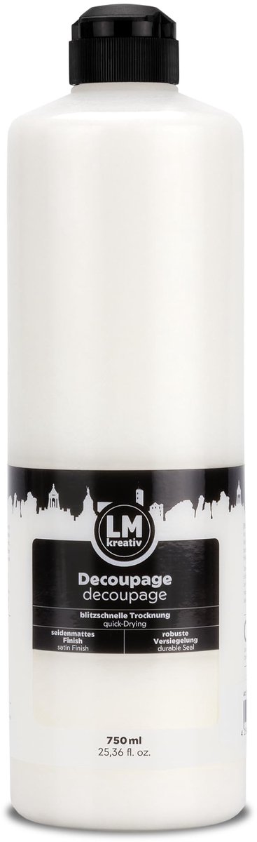 LM-Kreativ Decoupage lijm en lak – 750 ml – transparant zijdeglans
