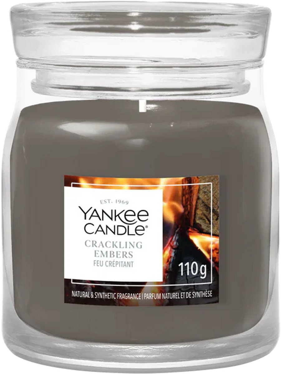 Yankee Candle - Crackling Embers Small Jar Geurkaars - tot 30 branduren