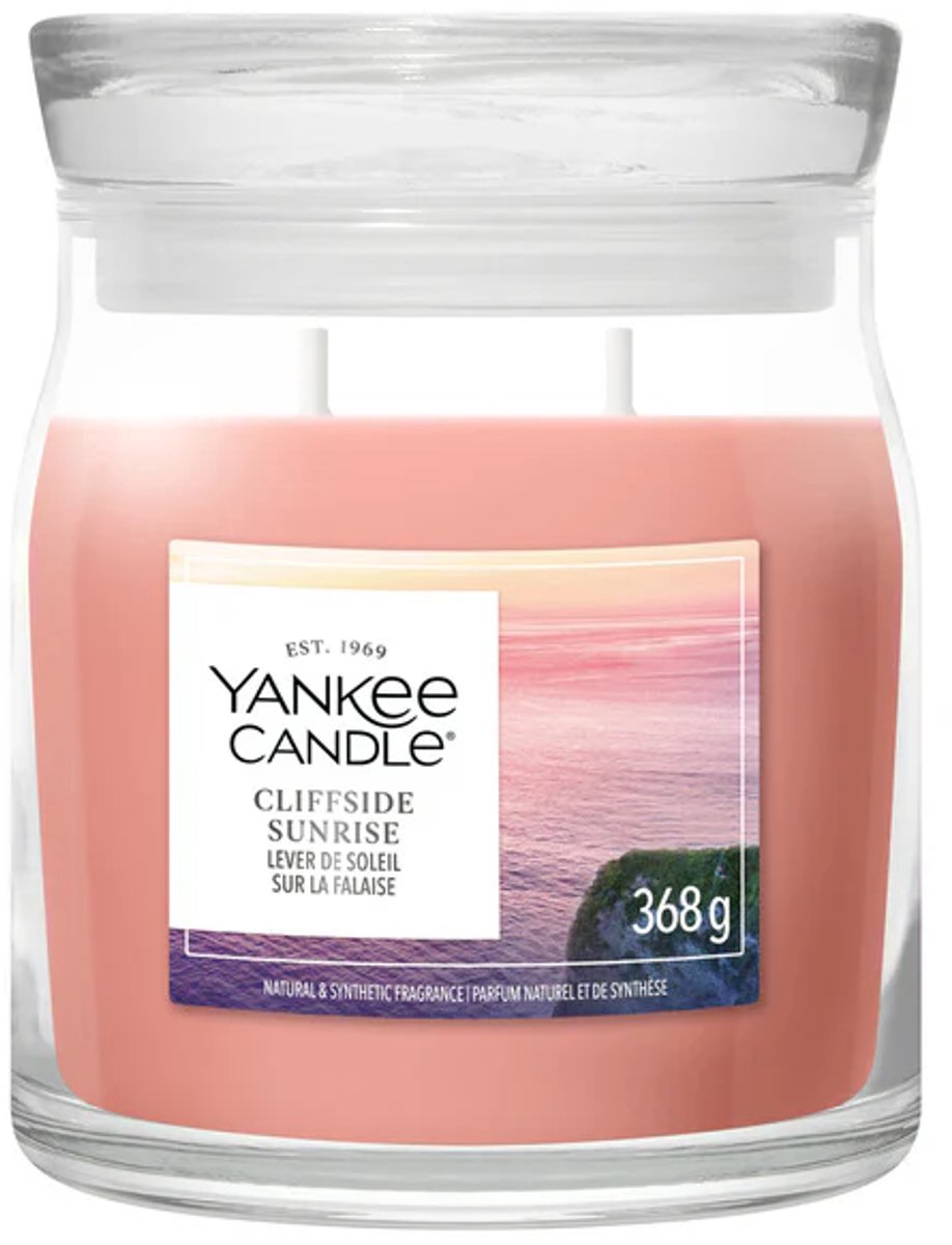 Yankee Candle Cliffside Sunrise Medium Jar - tot 50 branduren Oranje