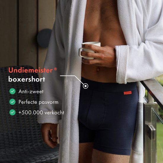 Lot de 6 boxers Undiemeister - Boxers homme - Sous-vêtements - Caleçons homme - Fabriqués en Mellowood - Boxer Cloud ( Blauw ) - Lot de 6 - L