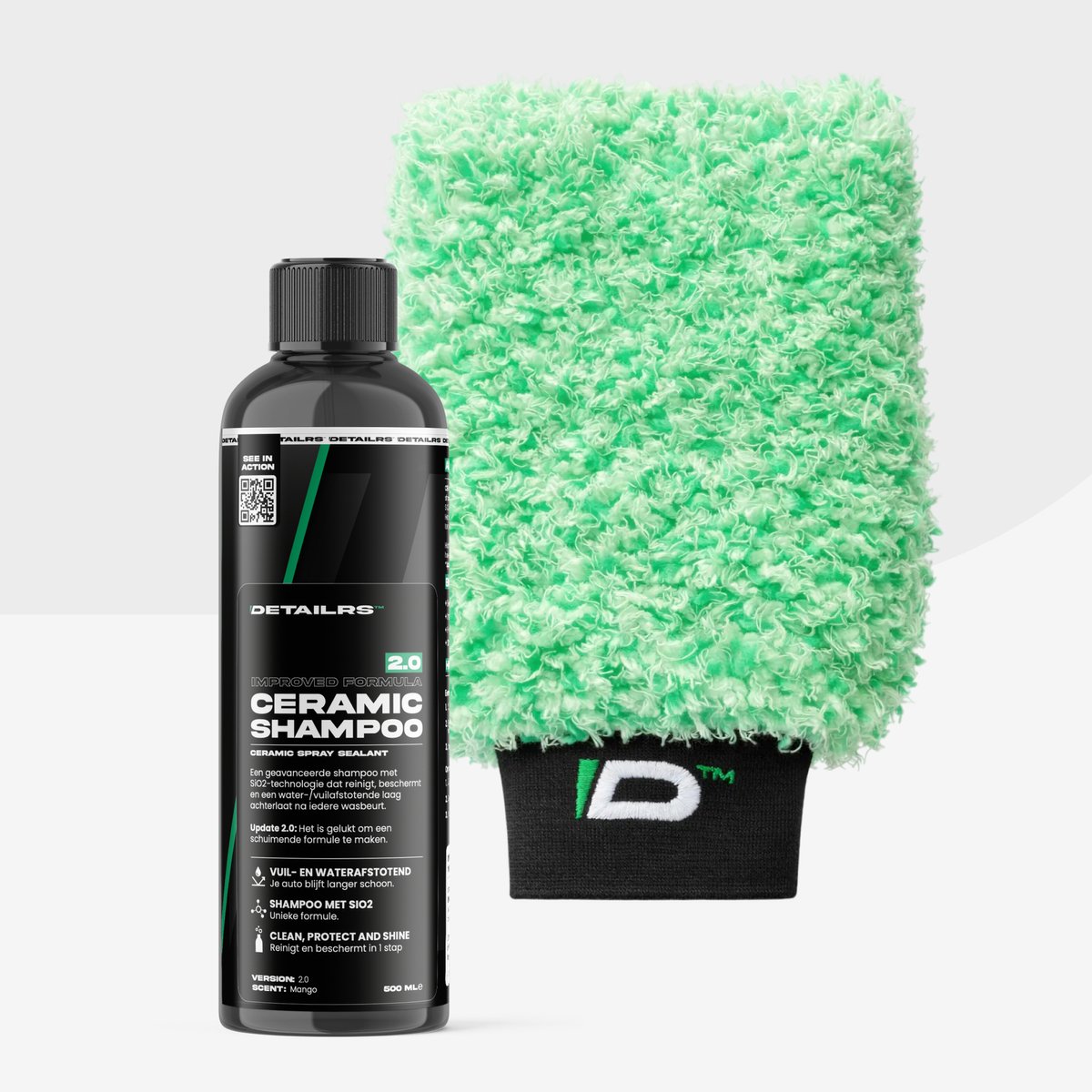 Detailrs Ceramic shampoo + Microfiber washmitt 3.0 - Washandschoen - Autoshampoo - Auto wassen