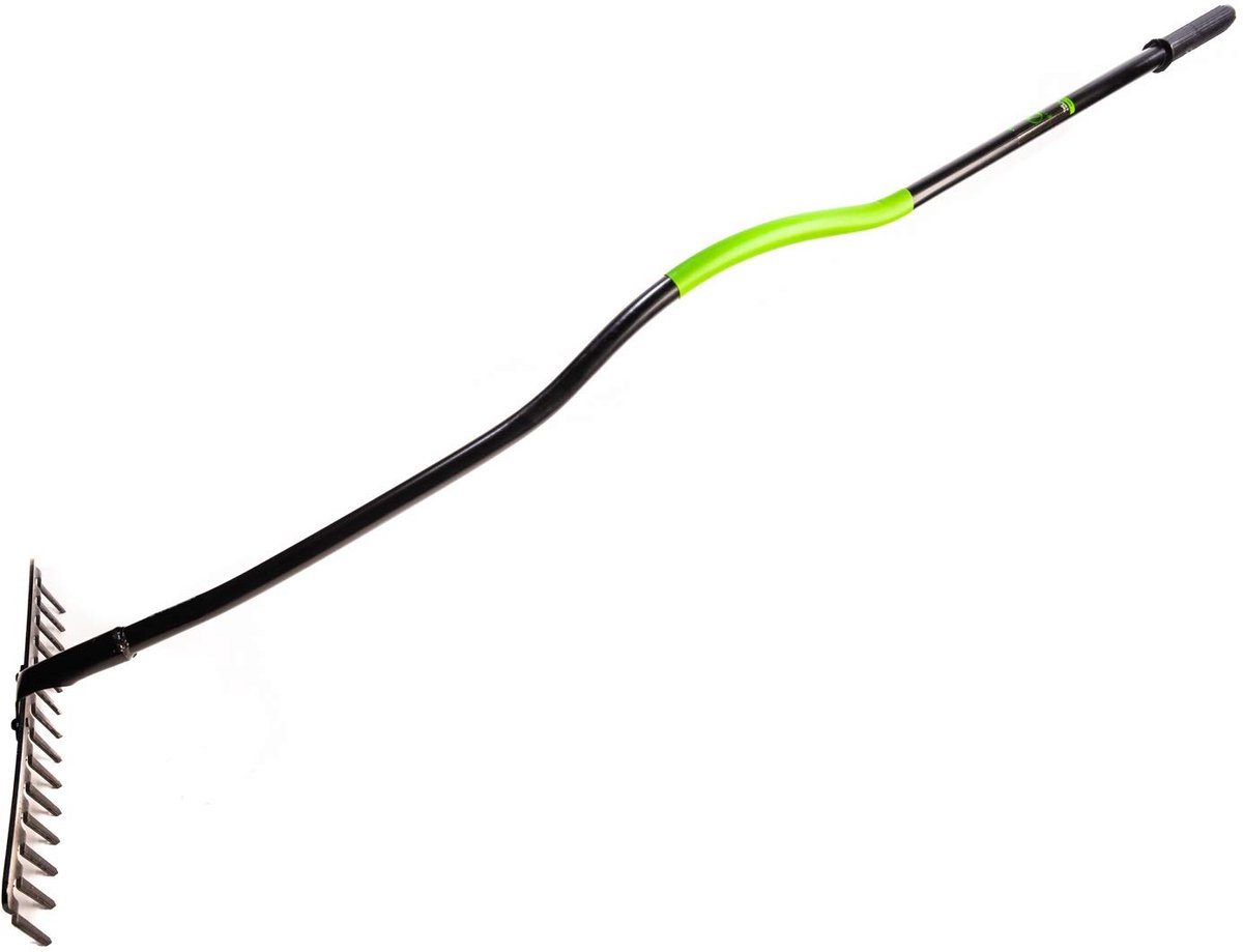 KOTARBAU® Tuinhark, Bladhark, Metaal, 37x144 cm, Zwart, 14 Tanden, Metalen Hark, Stevige Hark, voor Gazon, Robuust, Tuingereedschap