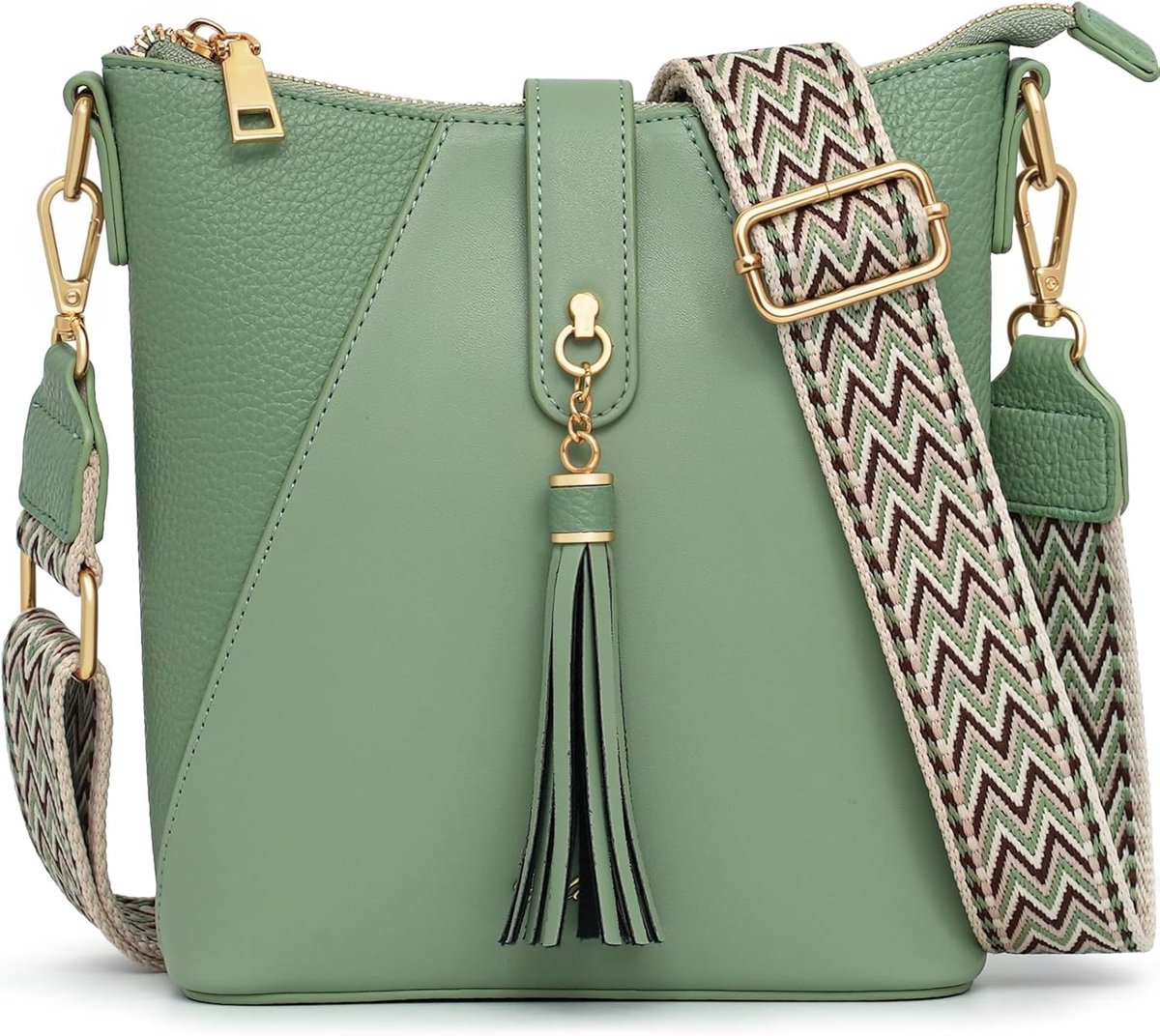 Dames Schoudertas Leer Look Crossbody Tas met Verstelbare Riem
