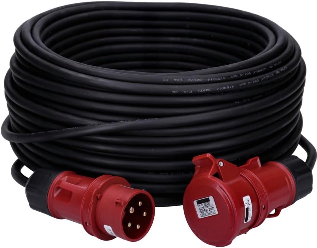 CEE Krachtstroom Verlengkabels 5-polig 400V H07RN-F 5G 1,5 mm² IP44 50 Meter