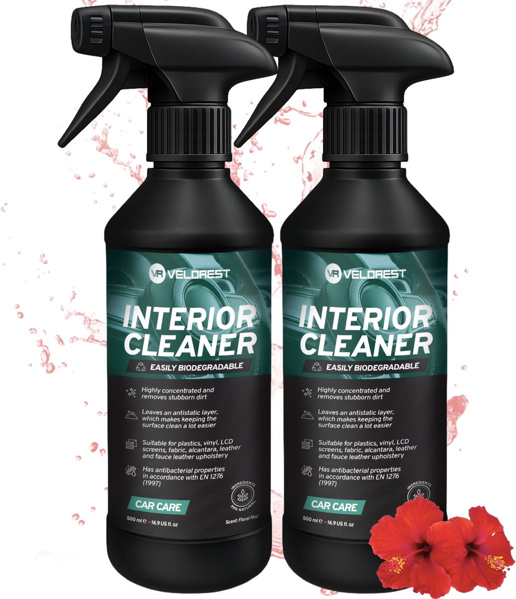 Velorest Interior Cleaner 2 x 500ML - Interieur Reiniger - Bekleding Reiniger Auto - Car Cleaning - Dashboard Reiniger - Interior Cleaner Auto - Interieurspray Auto