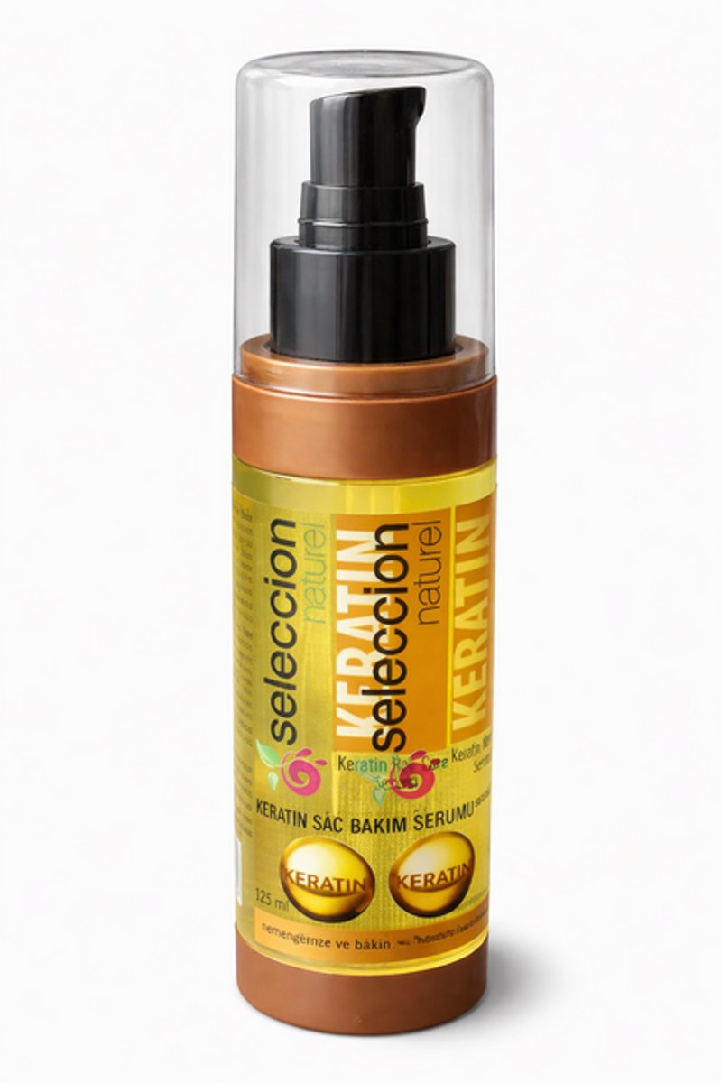 Seleccion Naturel Keratine Haarserum 125 ml – Herstellend Keratine Serum voor Droog, Beschadigd en Pluizig Haar – Voor Glanzend, Sterk en Zijdezacht Haar