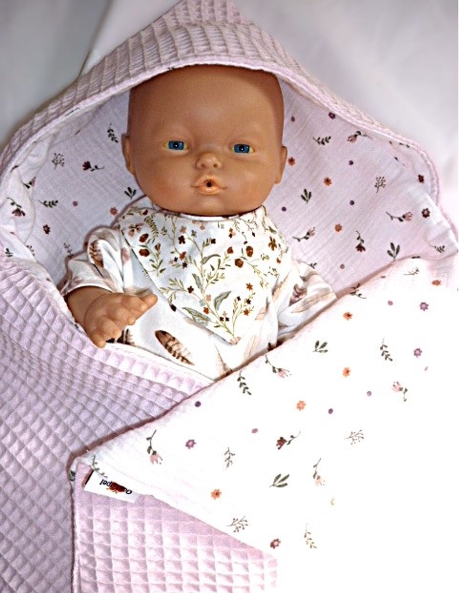 Oogappel Pop Lente Poppenomslagdoek Wikkeldoek Omslagdoek -Roze-Multicolour