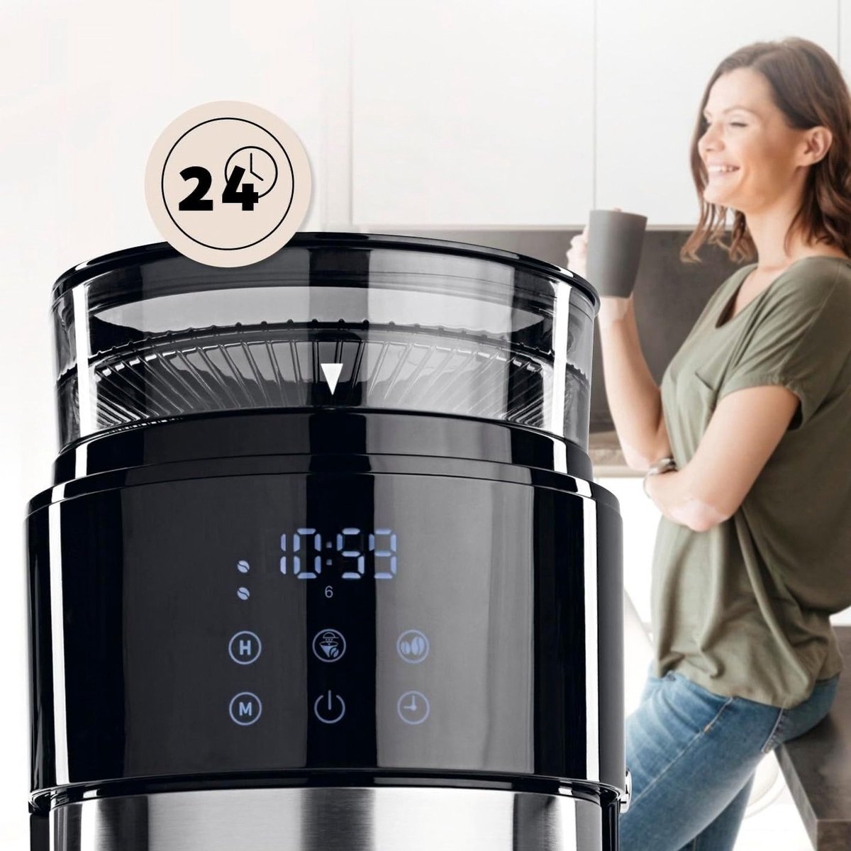 SNJY Volautomatische Koffiemachine met Bonen - 900 W - afbeelding 3