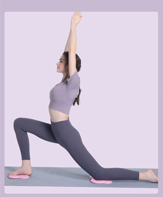 2 Stuks Tpe Verdikte Antislip Yoga Knielen Beschermend Pad- Ondersteuning Trage Rebound Antislip Sport Fitness Mat-Stevige Elleboog-roze — afbeelding 2