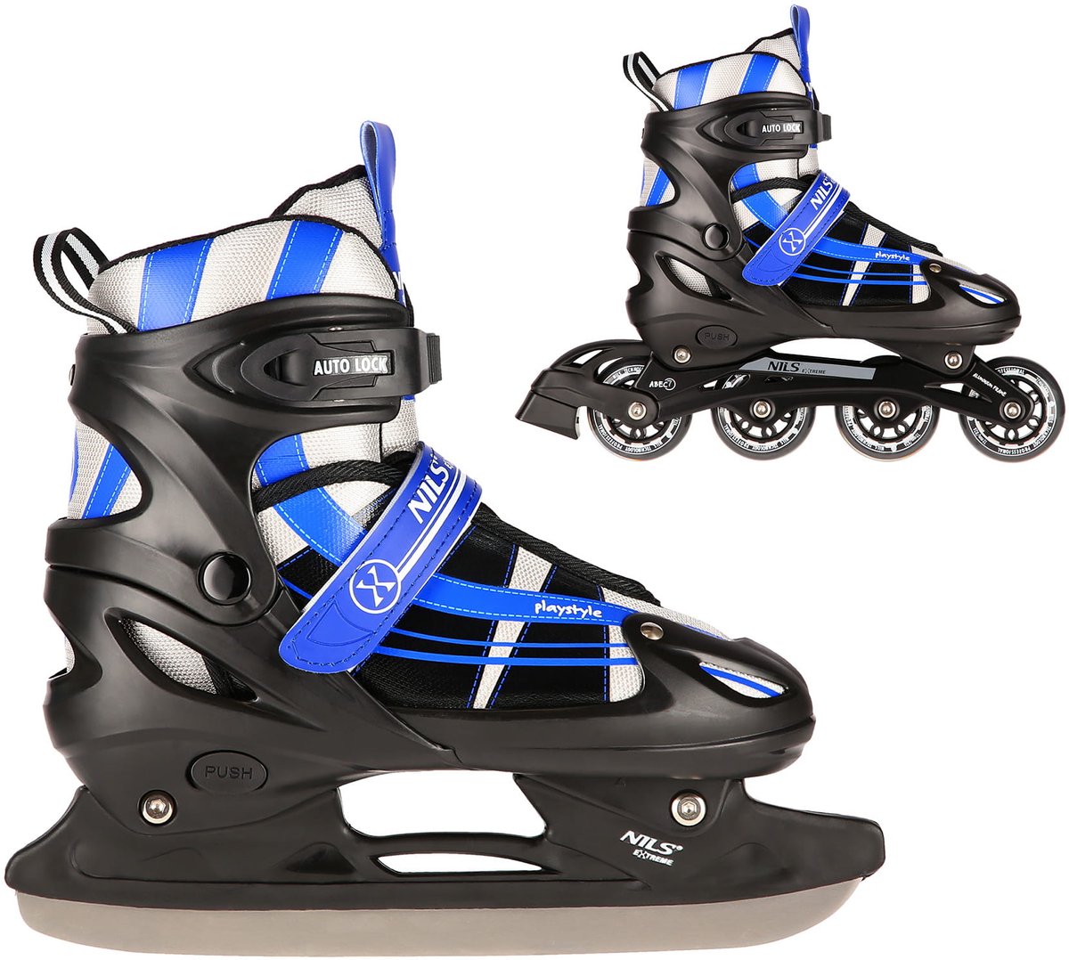 Nils Extreme NH18366A 2-in-1 Rolschaatsen Granat Grant