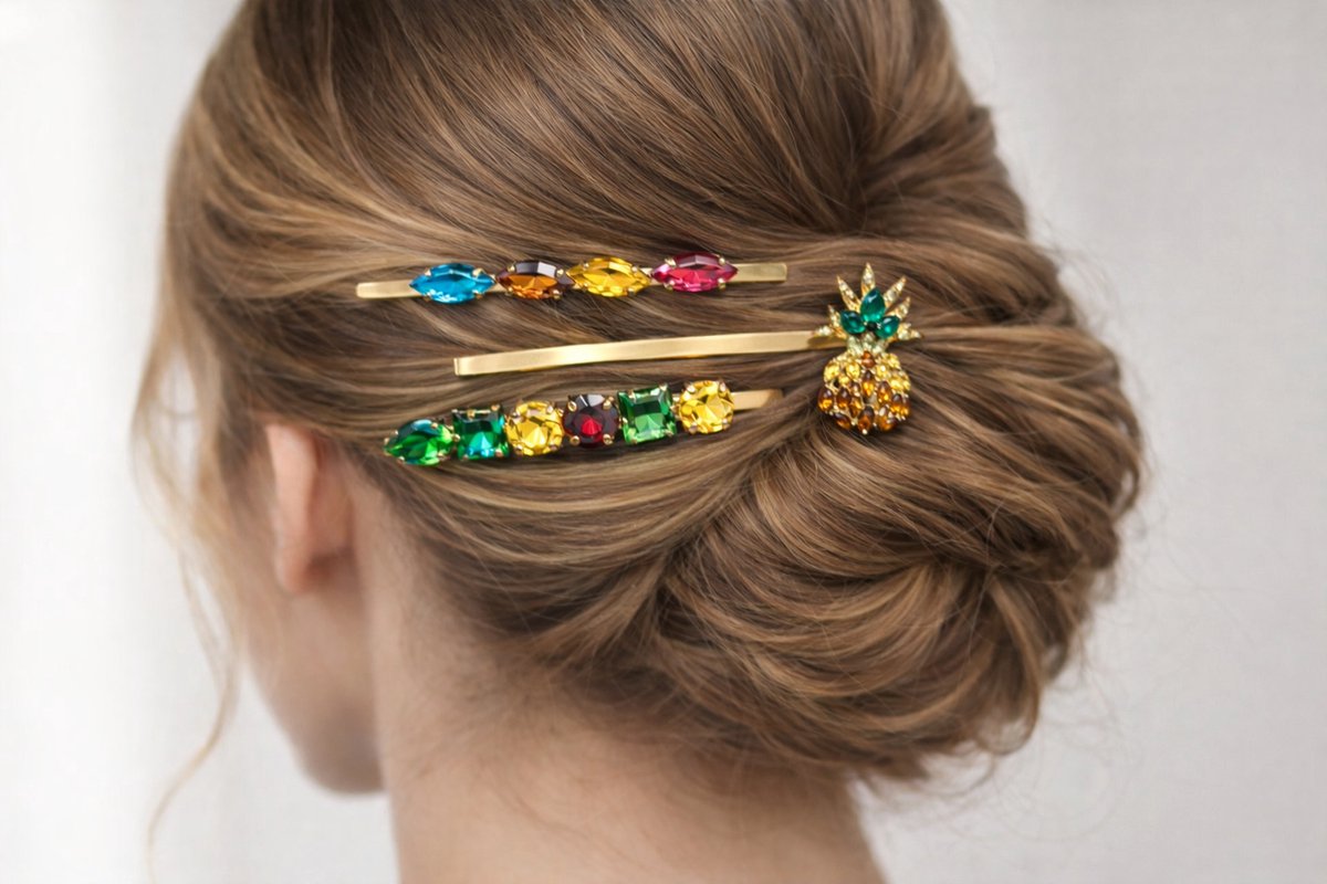 Haarspeld - 3 stuks - Haarclip - Multikleur - Haarklem - Ananas - Haarsieraad - Haarspelden Dames - Haarspeldjes - Cadeau Tip - Sinterklaas - KERST