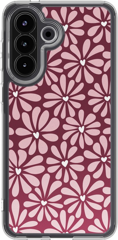 Samsung Galaxy A57 5G siliconen hoesje flexibel schokabsorberend design Bloom Love Blush