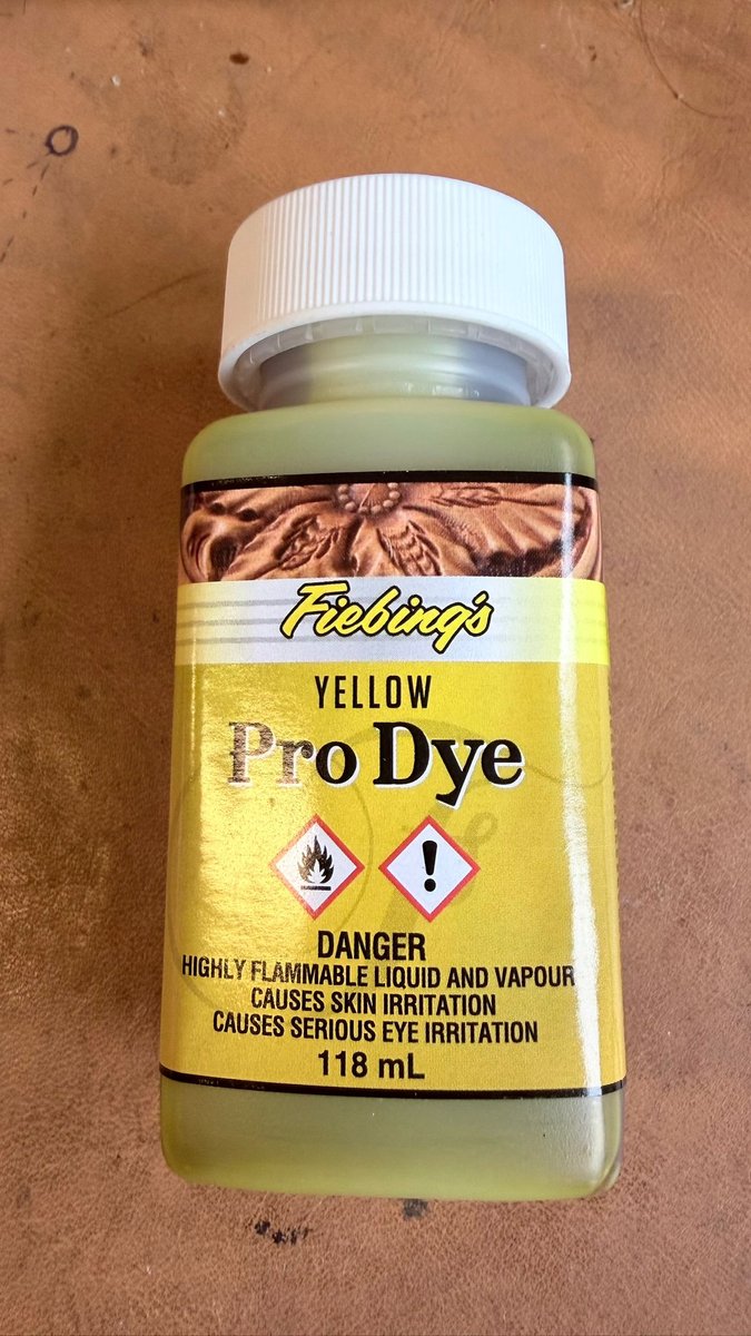 Fiebing Pro Dye 118ml yellow geel – Professionele Lederverf voor Ambachtslieden & Makers