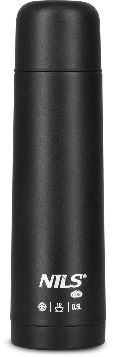 Nils Camp Thermos RVS Zwart 500ml - Ideaal voor Werk & Reizen