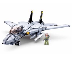 Sluban ModelBricks F-18 Tomcat Straaljager - Constructiespeelgoed modelbouw - bouwdoos met 404 bouwstenen - M38-B0755 - vanaf 8 jaar