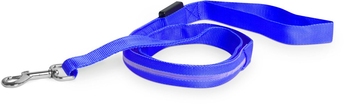 Hondenriem met LED Verlichting – Veiligheidslijn voor Hond – Verlichte Hondenriem – 120 cm – Blauw [60026D]