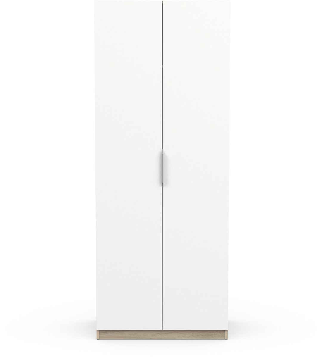 Garderobekast Spectre 80cm - mat wit/eik
