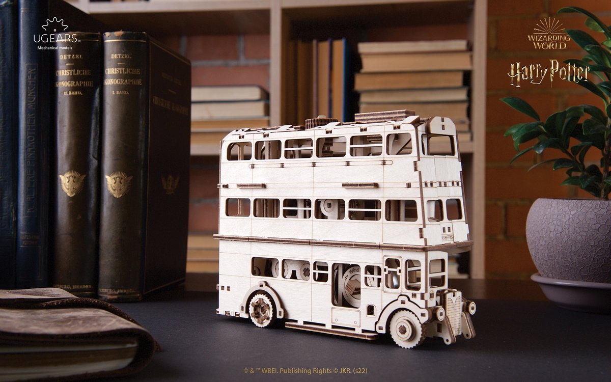 UGEARS 3D Modelbouw - The Knight Bus™ - Harry Potter™ - Mechanisch Bouwpakket Hout - Educatief Speelgoed — afbeelding 8