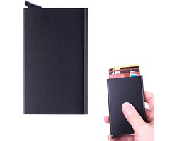 Metalen kaarthouder - 9,6*6,3*0,9 cm - Anti-diefstal kaarthouder met 5 sleuven - Kaartclip - Met RFID-anti-diefstalfunctie - Beschermhoes voor bankpassen - Uitklapbare bankpashouder - Unisex kaarthouder - Kaartportemonnee - Creditcardhouder